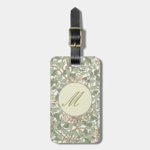 Soft Green Vintage William Morris Honeysuckle Luggage Tag