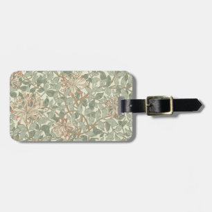 Soft Green Vintage William Morris Honeysuckle Luggage Tag