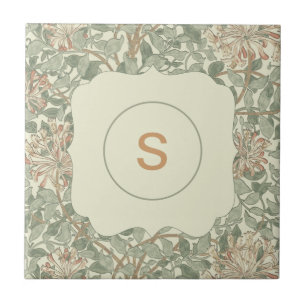 Soft Green Vintage William Morris Honeysuckle Tile