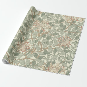 Soft Green Vintage William Morris Honeysuckle Wrapping Paper