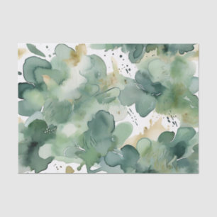 Soft Green Watercolor Modern Pattern Tissue Paper