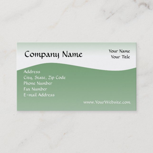 Soft Green Wave Business Card, Design Online Card (Front)
