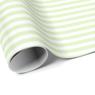 Soft Green   White Stripe Wrapping Paper