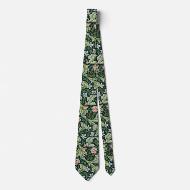Soft Green William Morris Wildflower Floral Tie (Front)