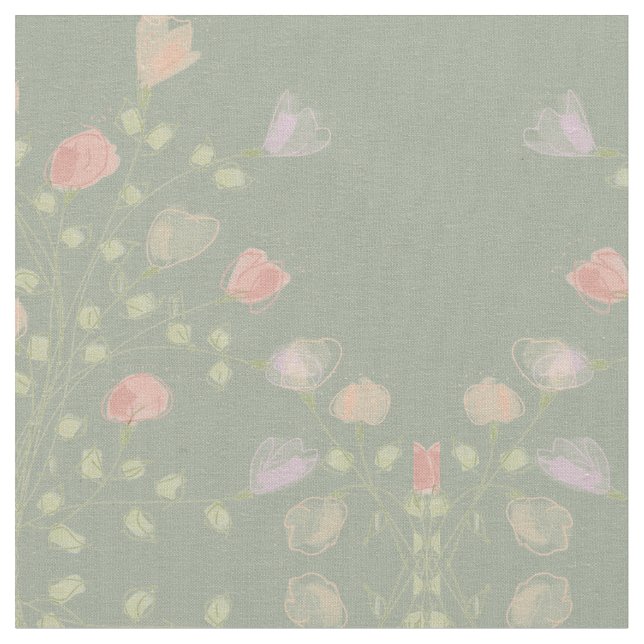 Soft Green with Pastel Floral Fabric (Close Up)