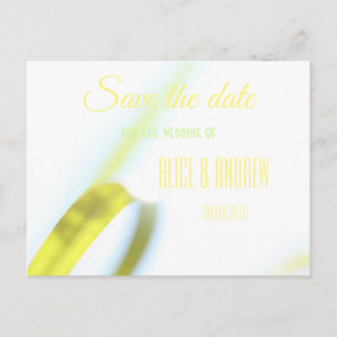 Soft Green Yellow Leaf Save the Date Postcard