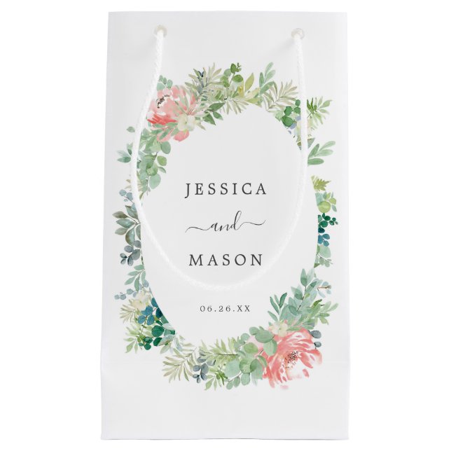 Soft Greenery Hotel Wedding Gift Bag (Front)