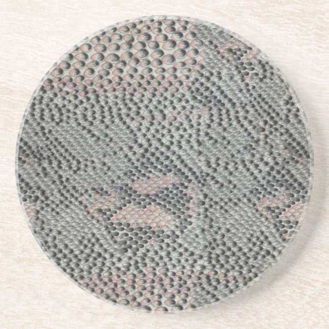 Soft Grey and Pink Snake Skin Coaster (Front)