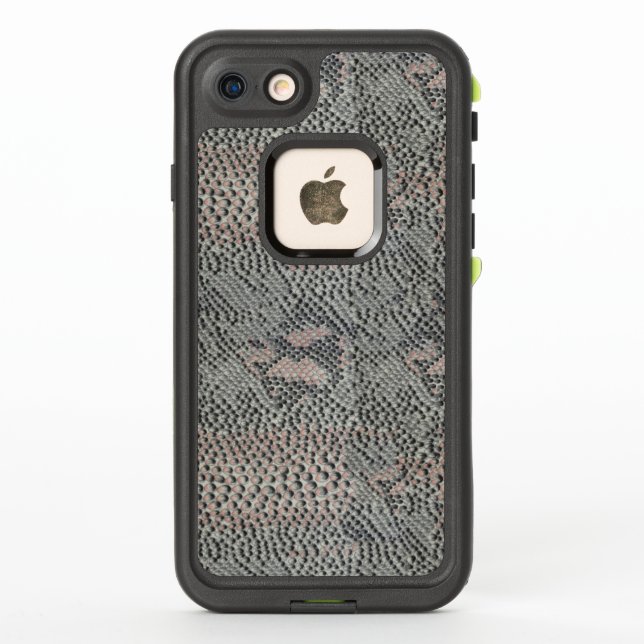 Soft Grey and Pink Snake Skin Pattern LifeProof iPhone Case (Back)