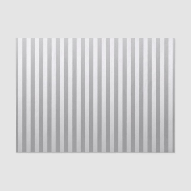 Soft Grey and White Gradated Stripes Tissue Paper (Front)
