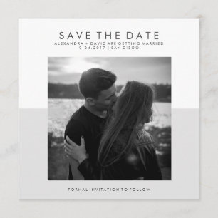 Soft Grey and White Minimal Save the Date   Photo