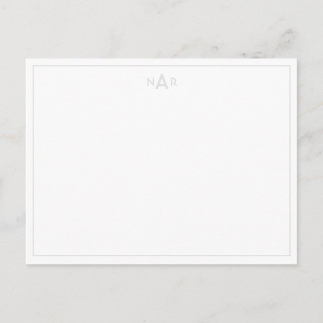 Soft Grey and White Sophisticated Minimalist Note Postcard (Front)