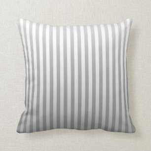 Soft Grey and White Stripes Cushion