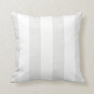 Soft Grey Linen Look Stripes Cushion