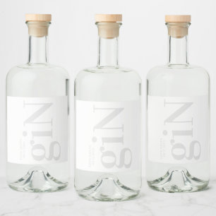 Soft Grey Modern Bold Simple Liquor Bottle Label
