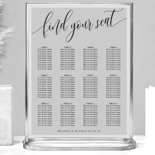 Soft Grey Simple Wedding Seating Chart