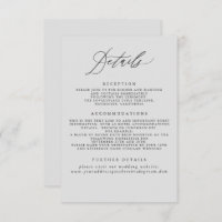 Soft Grey Wedding Information Enclosure Card