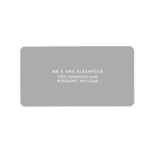 Soft Grey Wedding Return Label