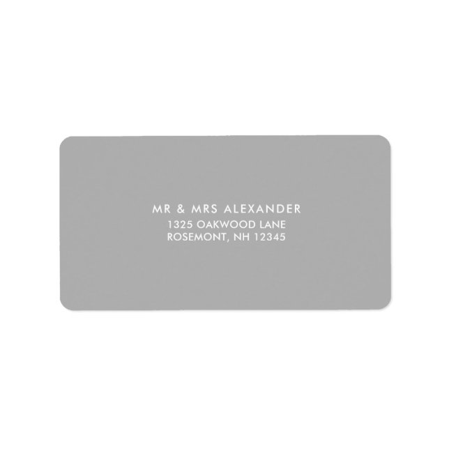 Soft Grey Wedding Return Label (Front)