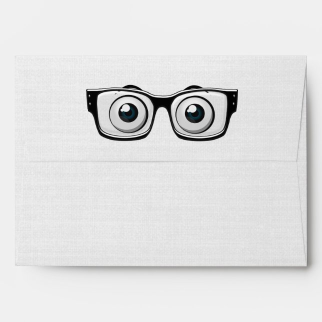 soft grey with eyeballs and glasses envelope (Back (Top Flap))