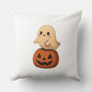 Soft Halloween pillow featuring a cute ghost on a 