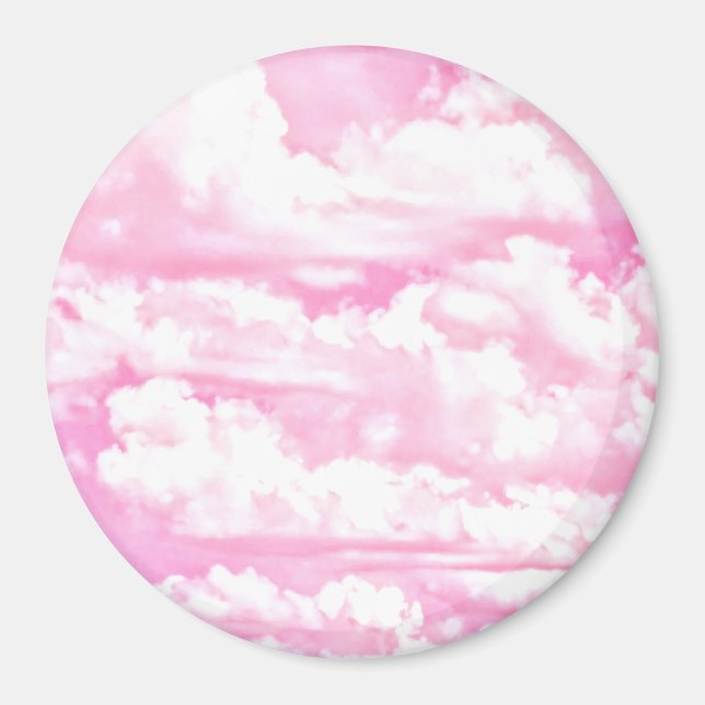 Soft Happy Rose Clouds Decor Magnet (Front)