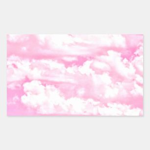 Soft Happy Rose Clouds Decor Rectangular Sticker