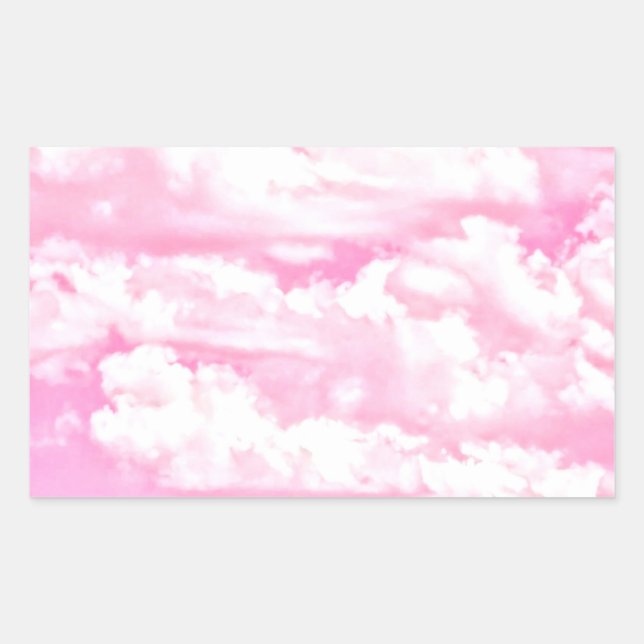 Soft Happy Rose Clouds Decor Rectangular Sticker (Front)