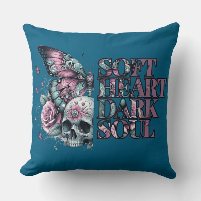 Soft Heart Dark Soul Pastel Goth  Cushion (Front)