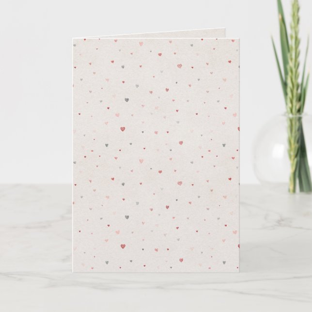 Soft Heart Pattern Folded Greeting Card (Front)