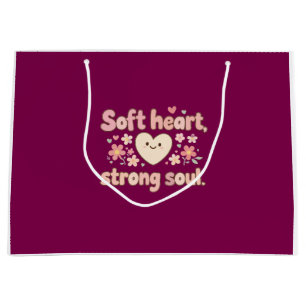 Soft Heart Strong Soul Pastel Aesthetic Design for Large Gift Bag