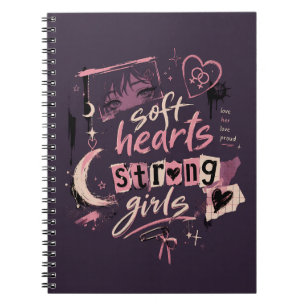 Soft Hearts Strong Girls Pastel Goth Anime Notebook