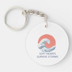 Soft Hearts Survive Storms Key Ring