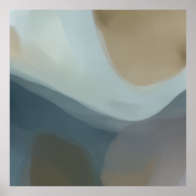 Soft Horizon Abstract Art Poster (Front)