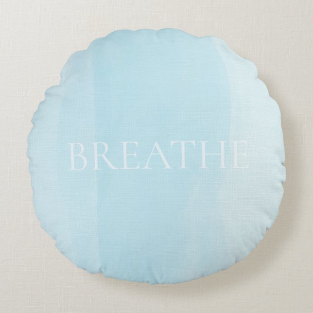 Soft Horizon Watercolor Round Cushion (Front)
