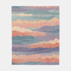 Soft Horizon Waves Fleece Blanket
