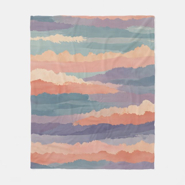 Soft Horizon Waves Fleece Blanket (Front)