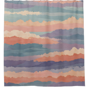 Soft Horizon Waves Shower Curtain