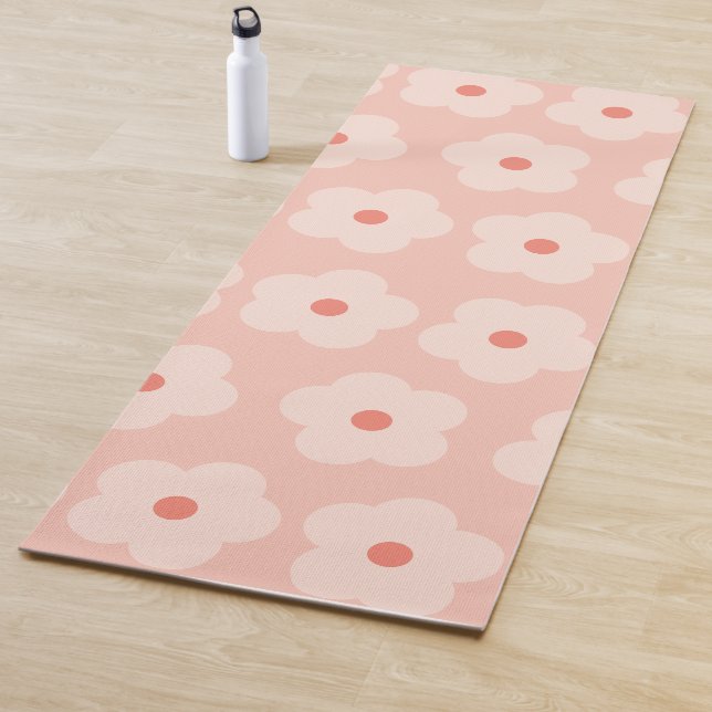 Soft Hue Peach Blooms Yoga Mat (In Situ)