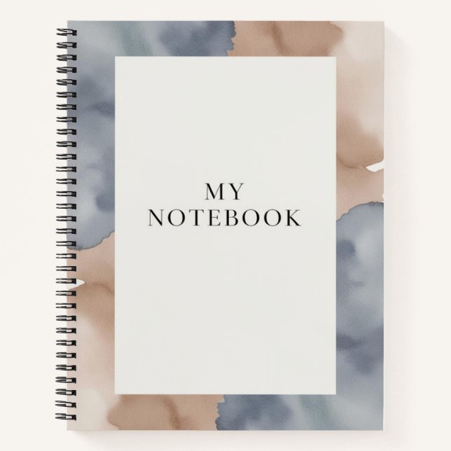 Soft Hues: Artful Bordered Design Notebook (Front)