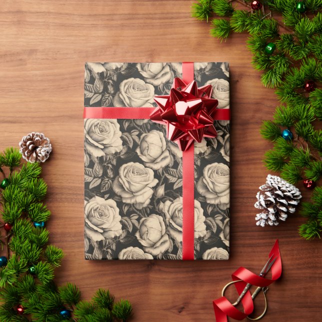 Soft Hues Vintage Rose Floral  Wrapping Paper (Holiday Gift)