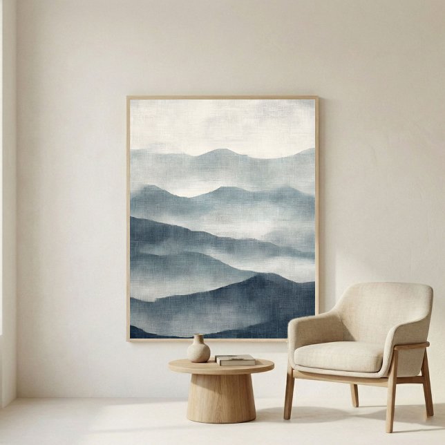Soft Indigo Abstract Terrain Wall Art (Creator Uploaded)