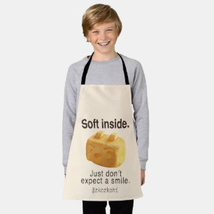 Soft Inside: Iron T Pineapple Cake Funny Quote Art Apron