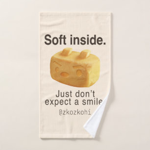 Soft Inside: Iron T Pineapple Cake Funny Quote Art Hand Towel