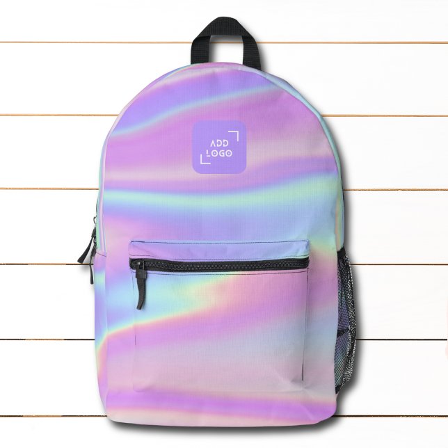 Soft Iridescent Modern Contemporary Logo Corporate Printed Backpack (Creator Uploaded)