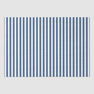 Soft Iris Blue and White Cabana Stripe Pattern Tissue Paper