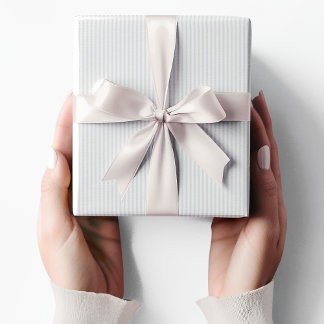Soft Ivory and White Striped Baby Shower Wrapping Paper