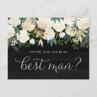 Soft Ivory Flowers Rustic Will You Be My Best Man