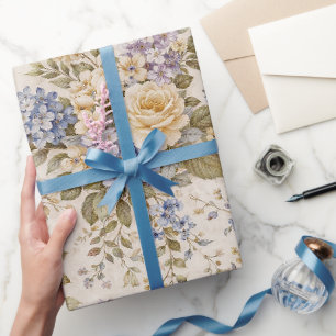 Soft Ivory Garden Bloom Wrapping Paper