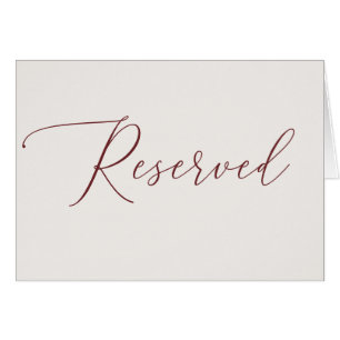 Soft Ivory Minimalist Script Reserved Wedding Sign